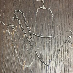 Elegant Silver Color Anklet Set